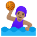 woman playing water polo, medium skin tone